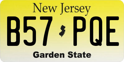 NJ license plate B57PQE