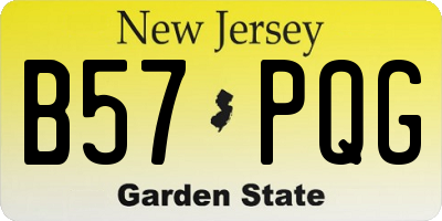NJ license plate B57PQG