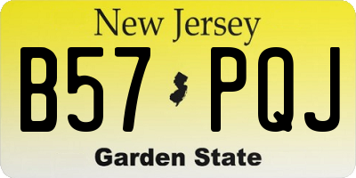 NJ license plate B57PQJ