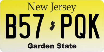 NJ license plate B57PQK