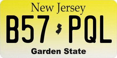 NJ license plate B57PQL