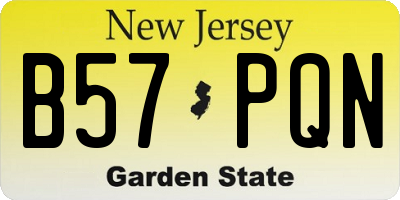 NJ license plate B57PQN