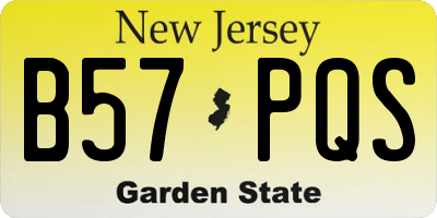 NJ license plate B57PQS