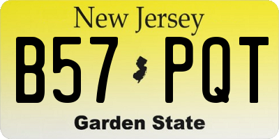 NJ license plate B57PQT