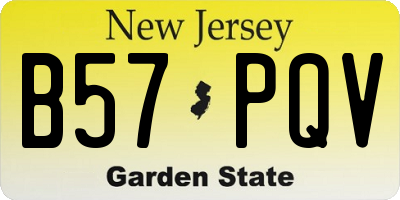 NJ license plate B57PQV