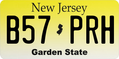 NJ license plate B57PRH