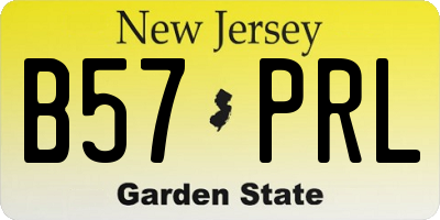 NJ license plate B57PRL