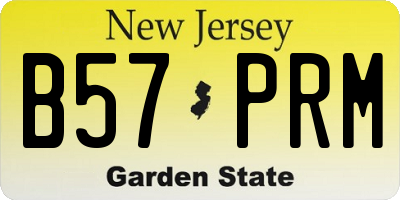 NJ license plate B57PRM