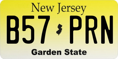 NJ license plate B57PRN