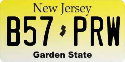 NJ license plate B57PRW