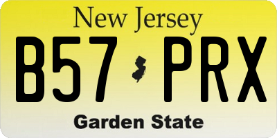 NJ license plate B57PRX