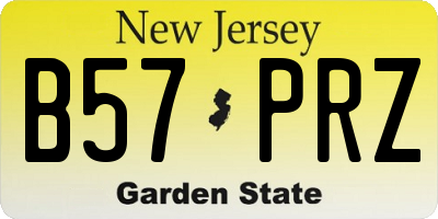 NJ license plate B57PRZ