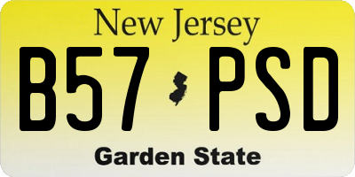 NJ license plate B57PSD