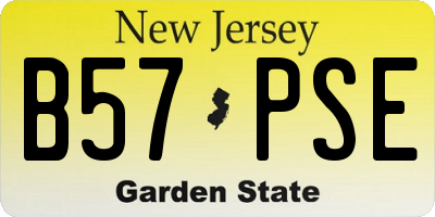 NJ license plate B57PSE