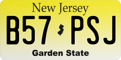 NJ license plate B57PSJ