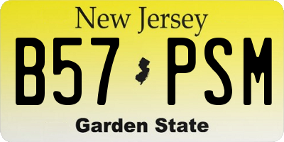 NJ license plate B57PSM