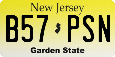 NJ license plate B57PSN
