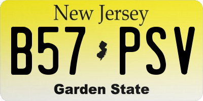 NJ license plate B57PSV