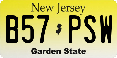 NJ license plate B57PSW