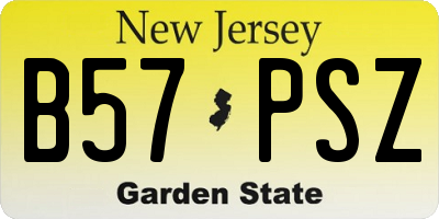 NJ license plate B57PSZ