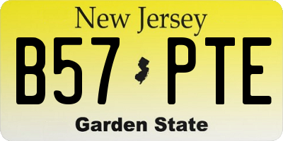 NJ license plate B57PTE