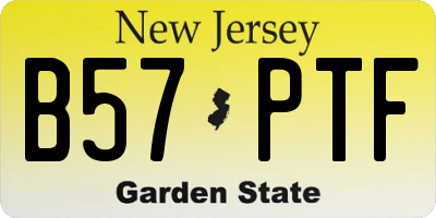 NJ license plate B57PTF