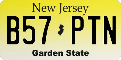 NJ license plate B57PTN