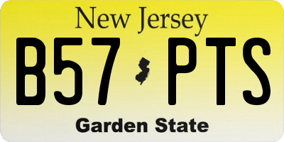 NJ license plate B57PTS