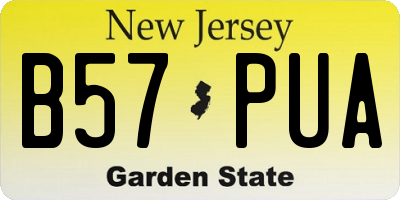 NJ license plate B57PUA