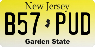 NJ license plate B57PUD