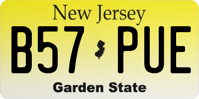 NJ license plate B57PUE