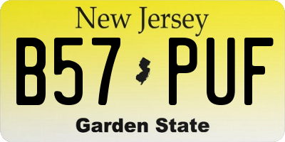 NJ license plate B57PUF