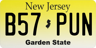 NJ license plate B57PUN