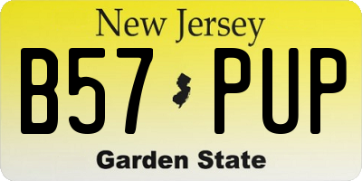 NJ license plate B57PUP