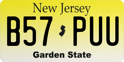 NJ license plate B57PUU