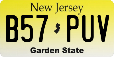 NJ license plate B57PUV