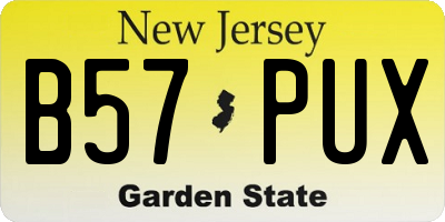 NJ license plate B57PUX
