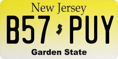 NJ license plate B57PUY