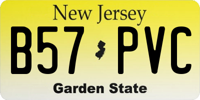 NJ license plate B57PVC