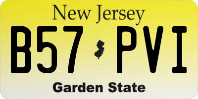 NJ license plate B57PVI