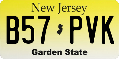 NJ license plate B57PVK