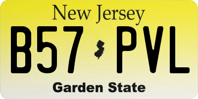 NJ license plate B57PVL