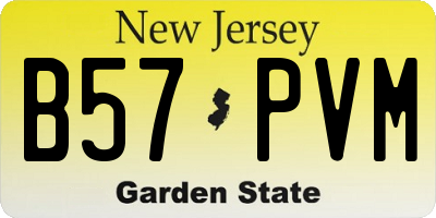 NJ license plate B57PVM