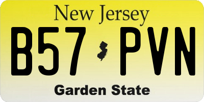NJ license plate B57PVN