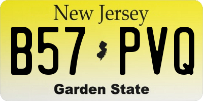 NJ license plate B57PVQ