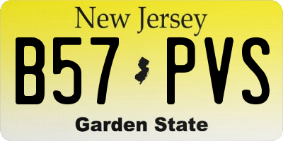 NJ license plate B57PVS