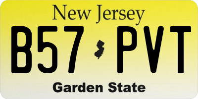 NJ license plate B57PVT