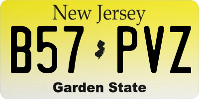 NJ license plate B57PVZ