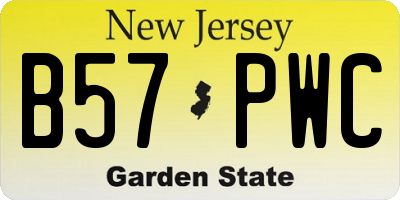 NJ license plate B57PWC