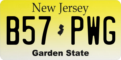 NJ license plate B57PWG